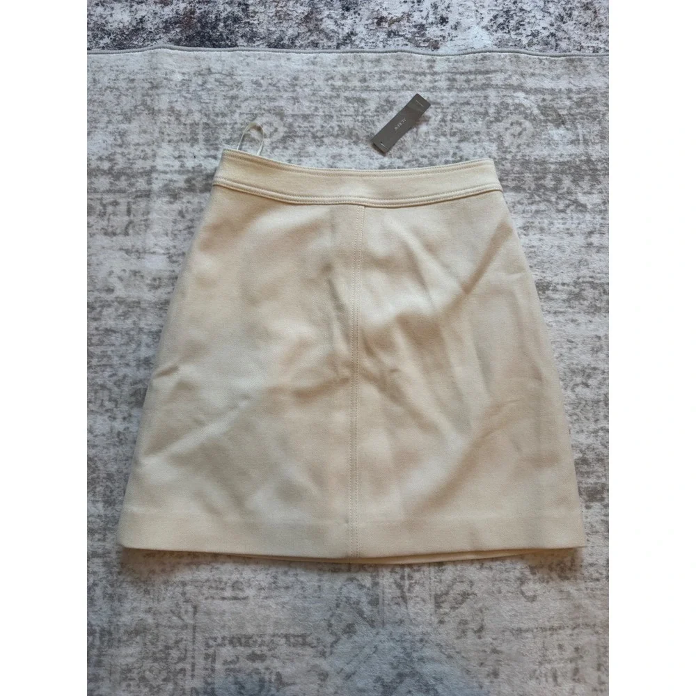 J.Crew Ivory Wool Blend A-Line Mini‎ Skirt K2121 Size 2 New With Tags